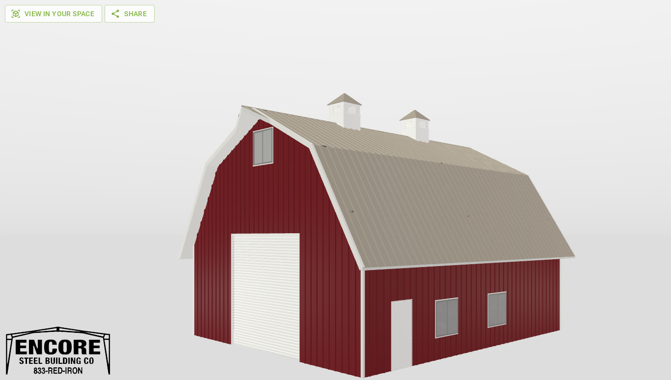 Perspective View Gambrel 34'X40'X12-tall