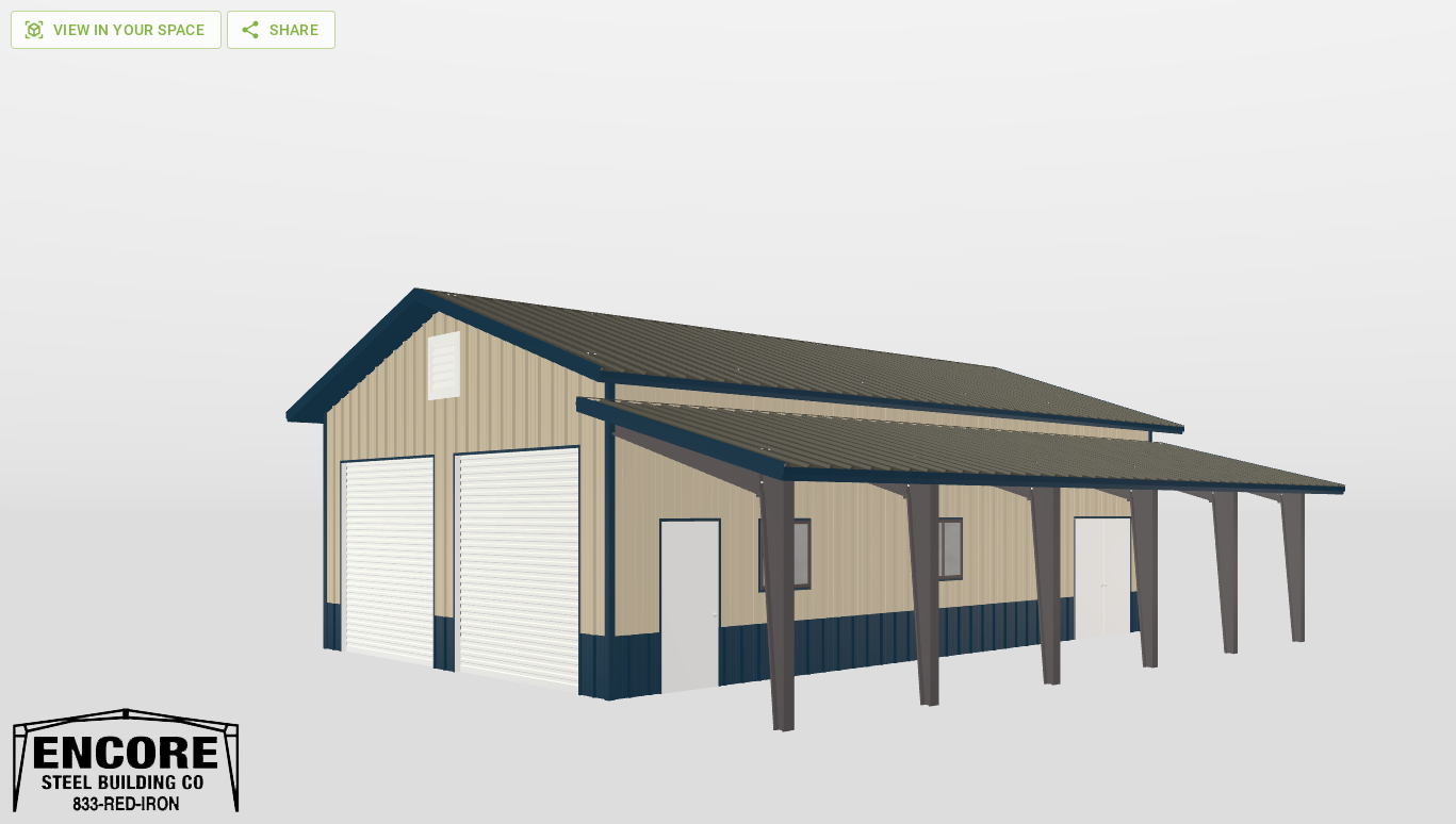 Perspective View Gable 26'X41'X12-tall
