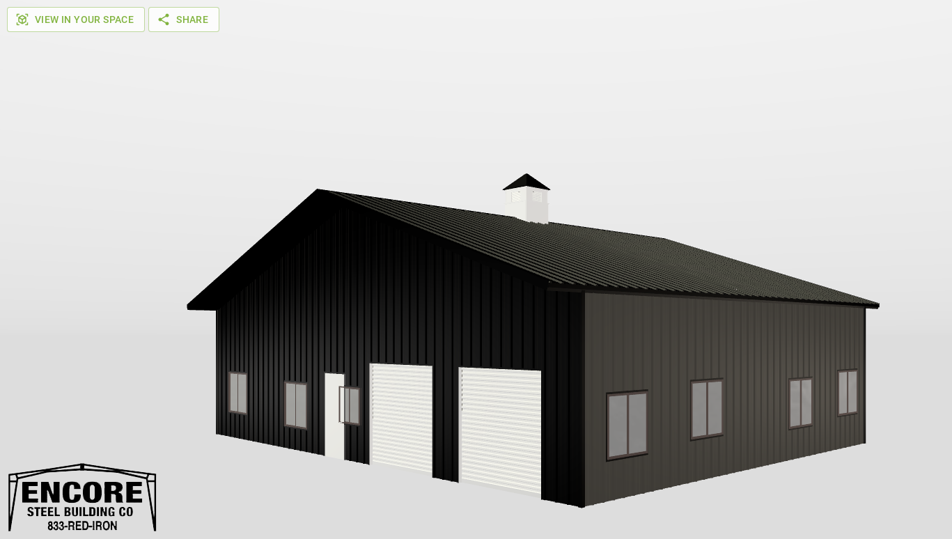 Perspective View Gable 50'X40'X12-tall