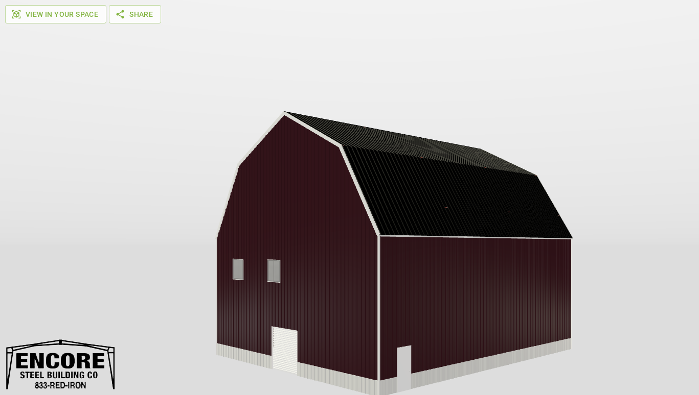 Perspective View Gambrel 50'X60'X24-tall