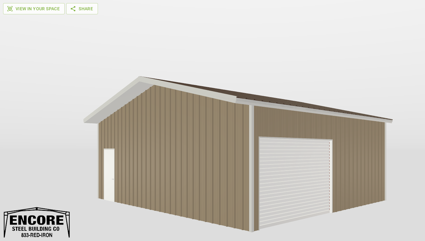 Perspective View Gable 30'X27'X10-tall