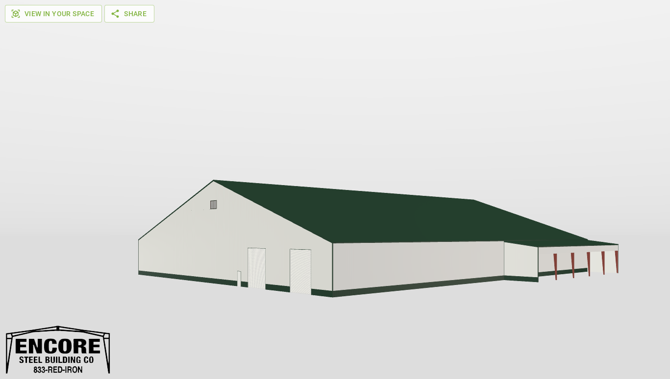 Perspective View Gable 180'X220'X20-tall