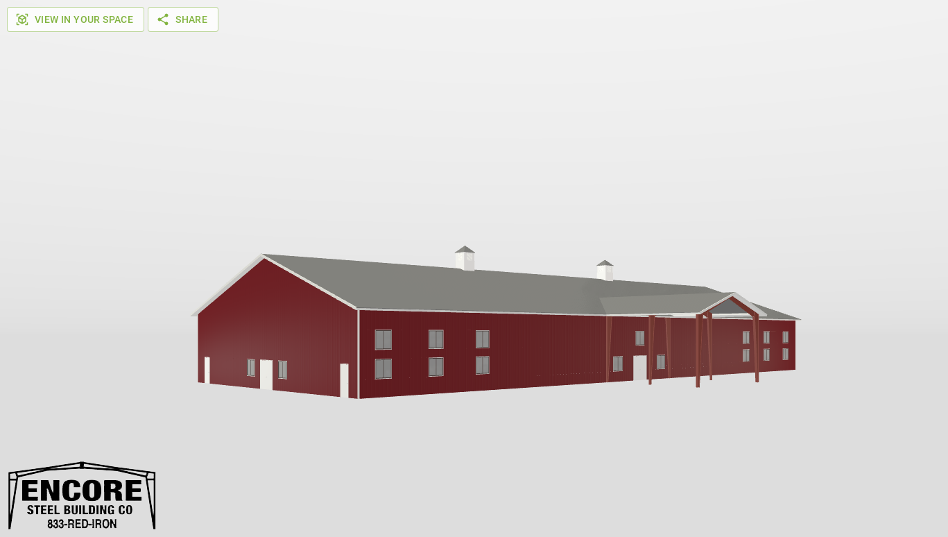 Perspective View Gable 80'X190'X18-tall