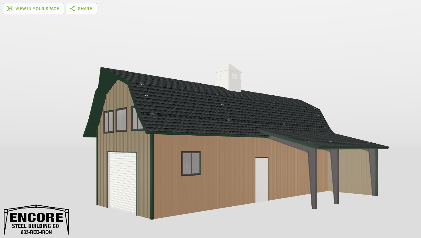 Perspective View Gambrel 15'X40'X11-tall