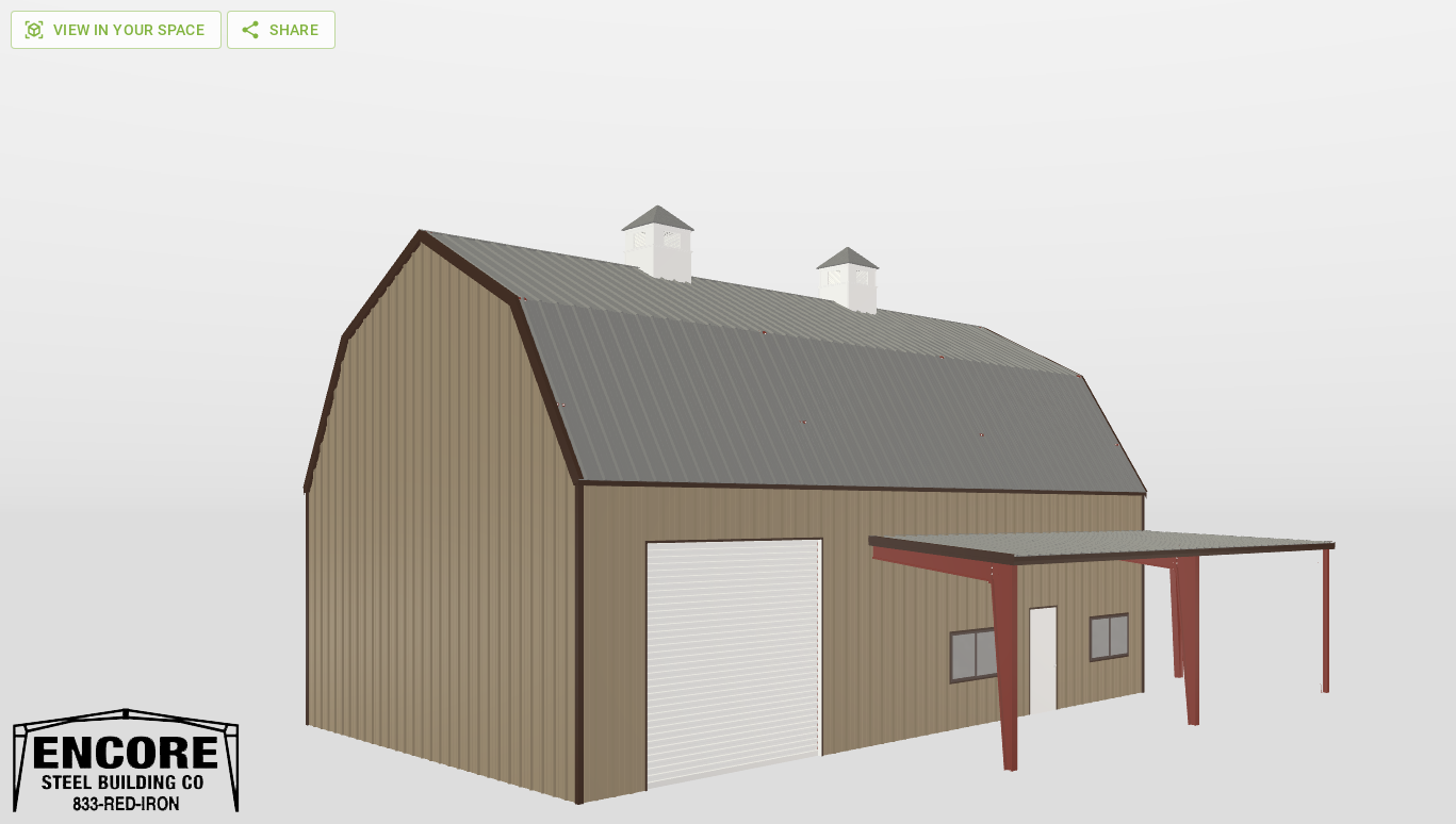 Perspective View Gambrel 30'X50'X14-tall