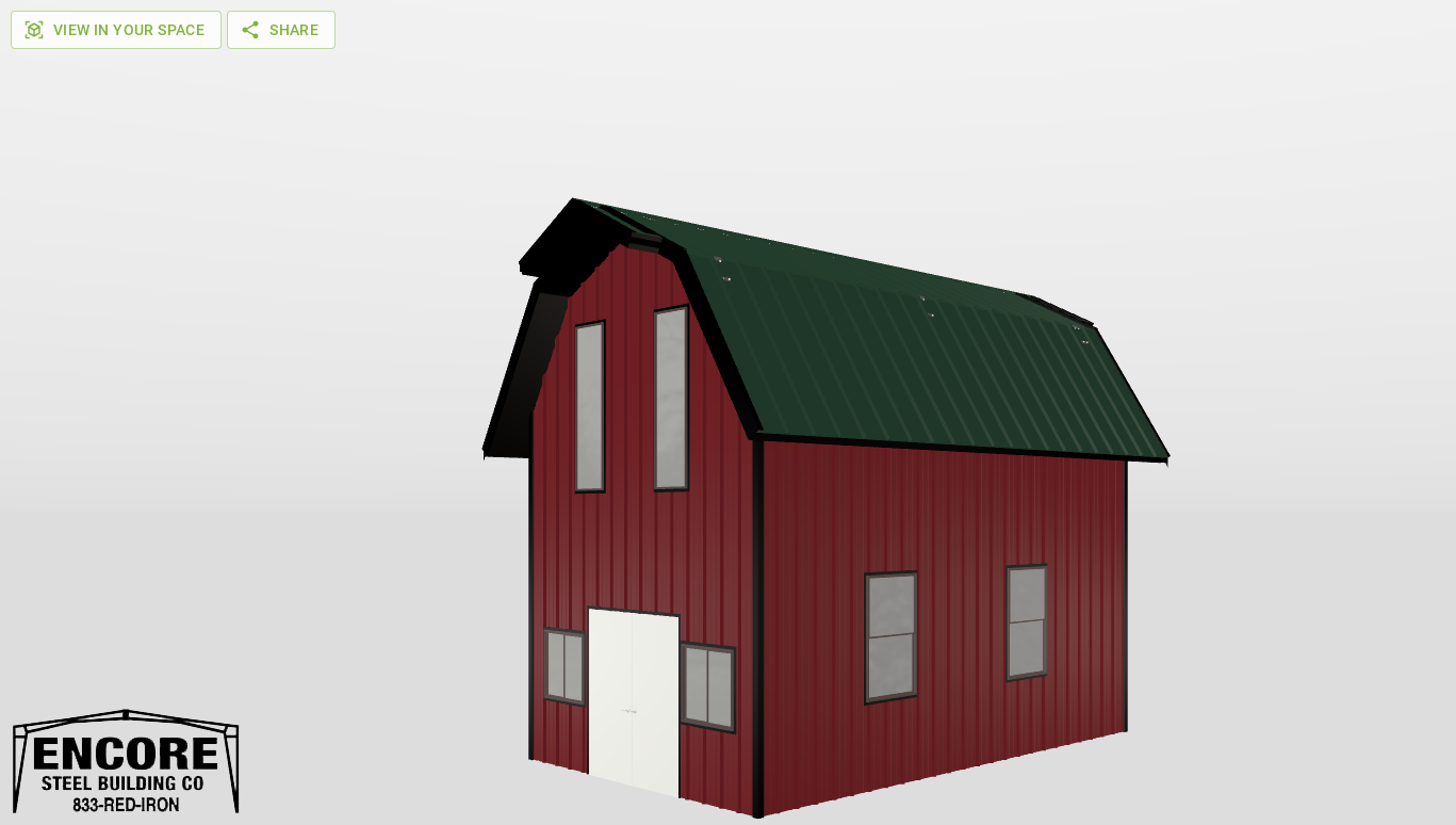 Perspective View Gambrel 15'X25'X15-tall