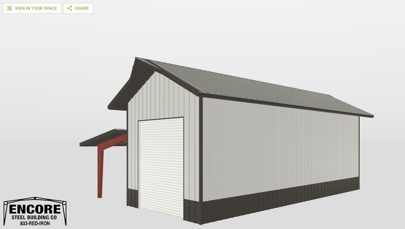 Perspective View Gable 16'X40'X14-tall