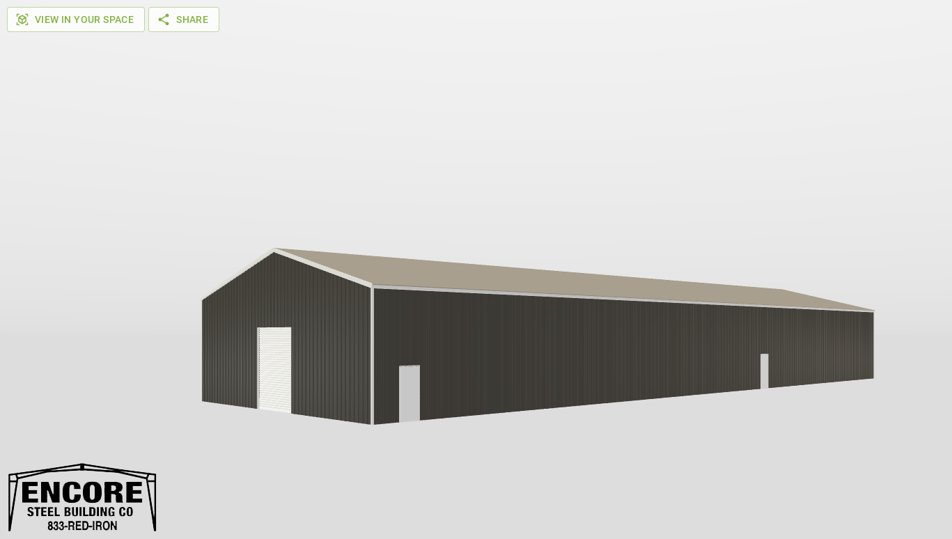 Perspective View Gable 50'X150'X16-tall
