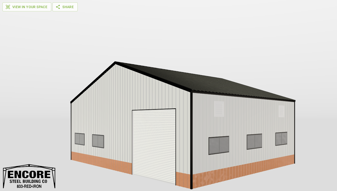Perspective View Gable 50'X40'X16-tall