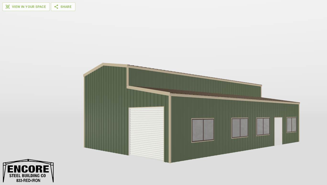 Perspective View Gable 18'X50'X16-tall