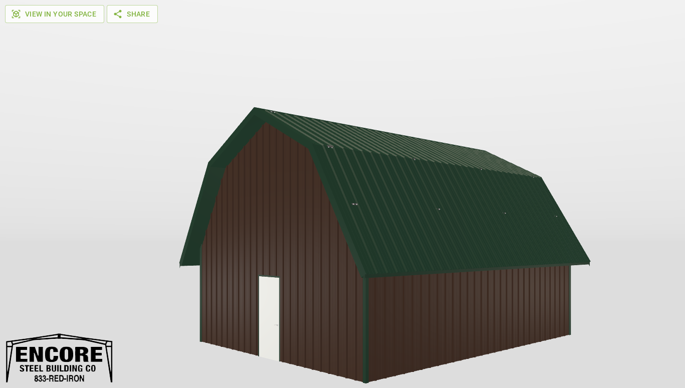 Perspective View Gambrel 24'X30'X9-tall