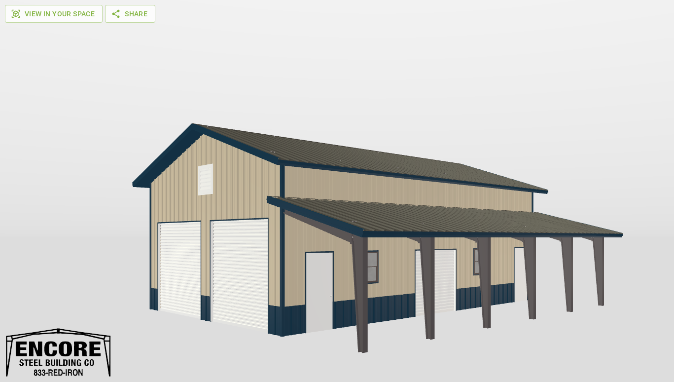 Perspective View Gable 26'X41'X14-tall