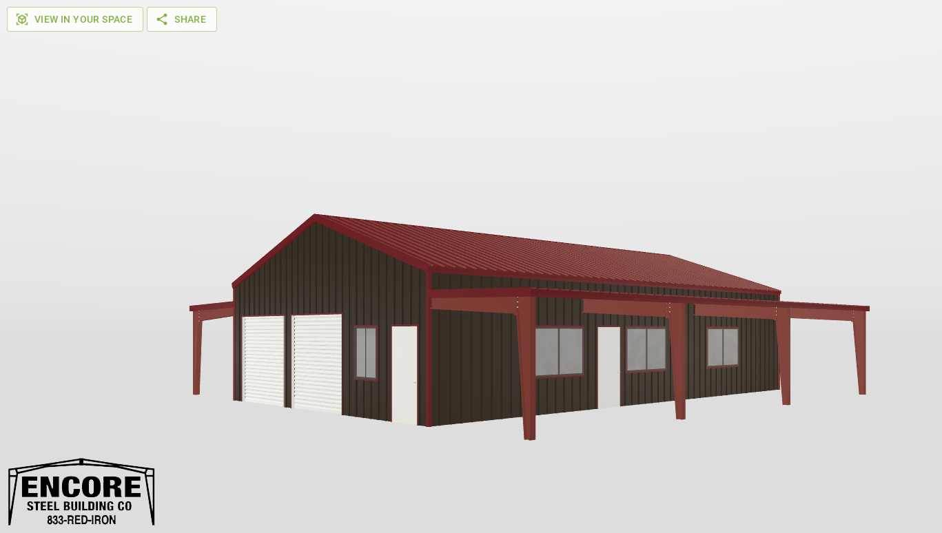 Perspective View Gable 30'X50'X10-tall