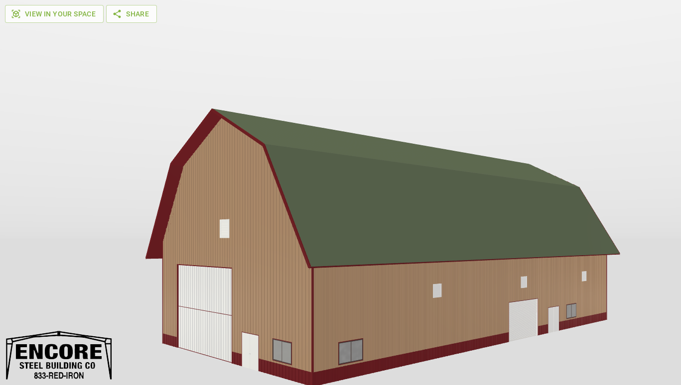 Perspective View Gambrel 60'X120'X25-tall