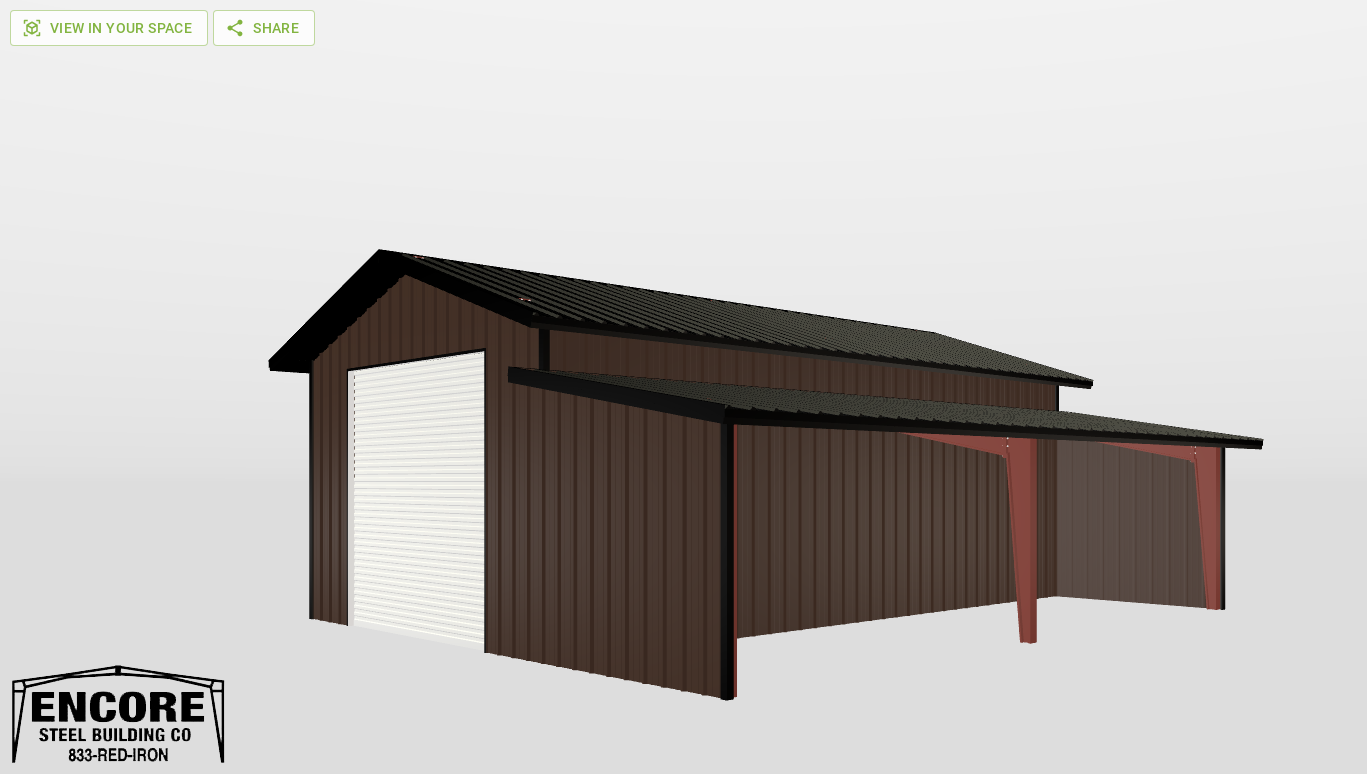 Perspective View Gable 20'X36'X12-tall
