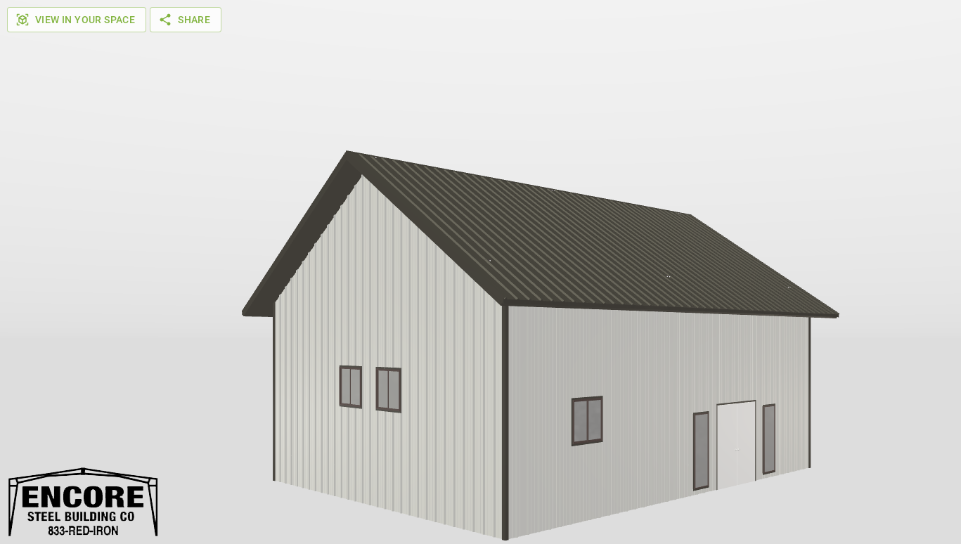 Perspective View Gable 30'X40'X15-tall