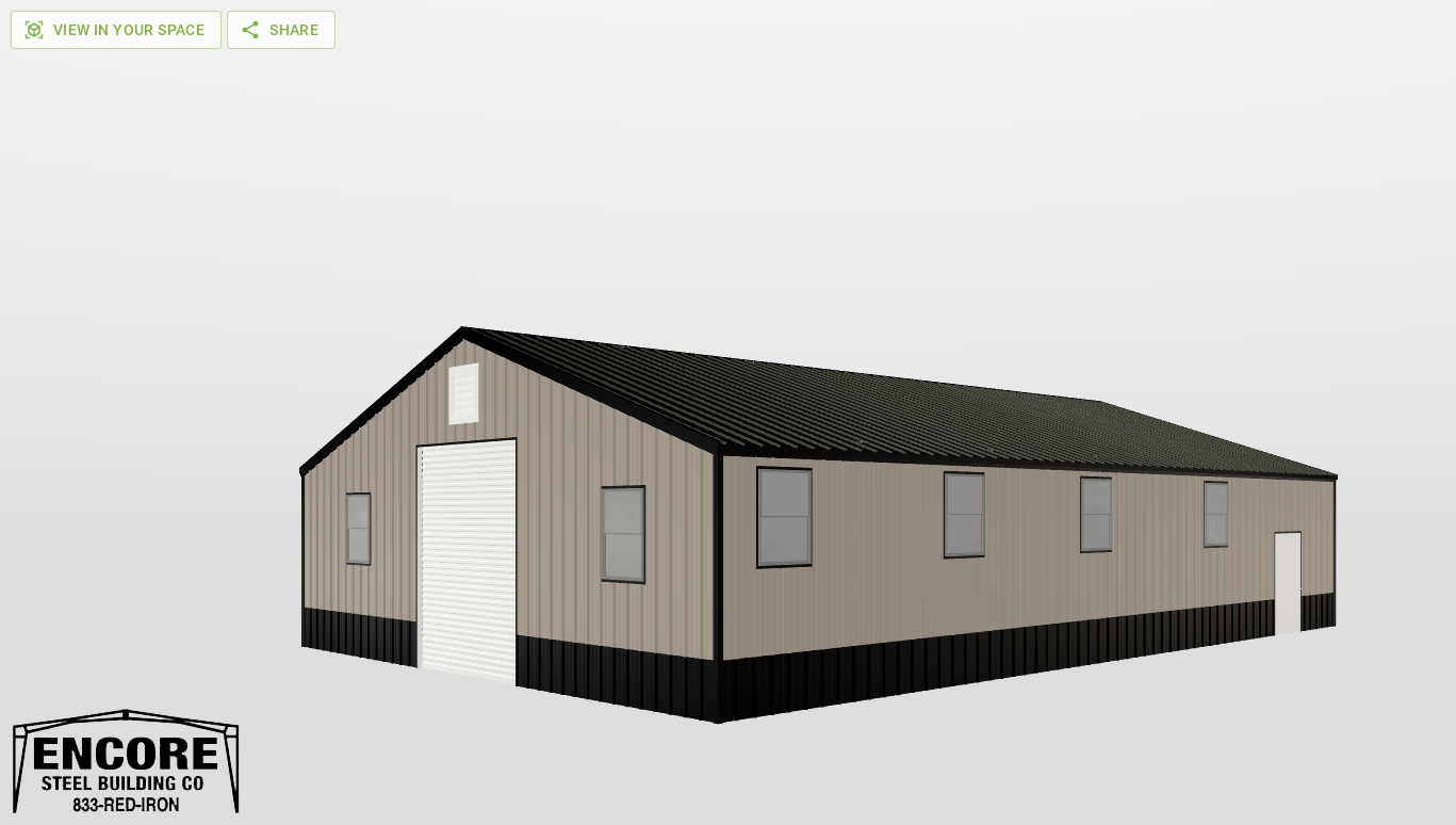 Perspective View Gable 40'X60'X10-tall