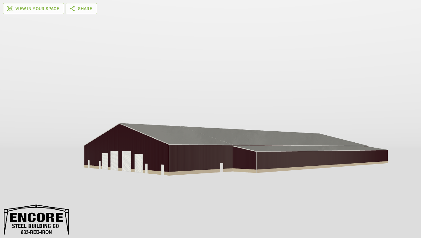 Perspective View Gable 140'X240'X20-tall