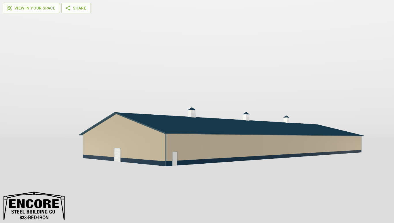 Perspective View Gable 100'X240'X16-tall