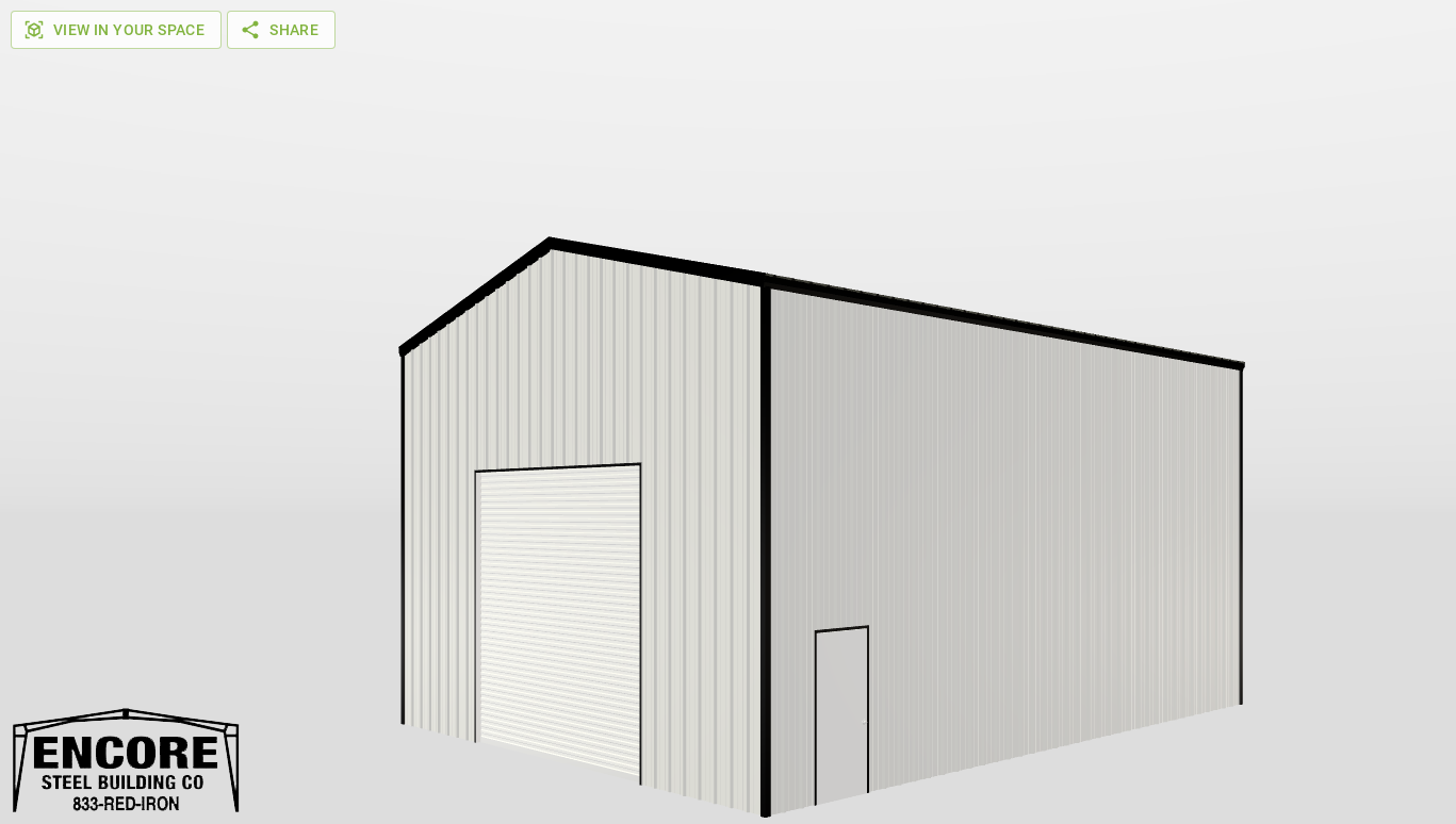 Perspective View Gable 30'X40'X20-tall