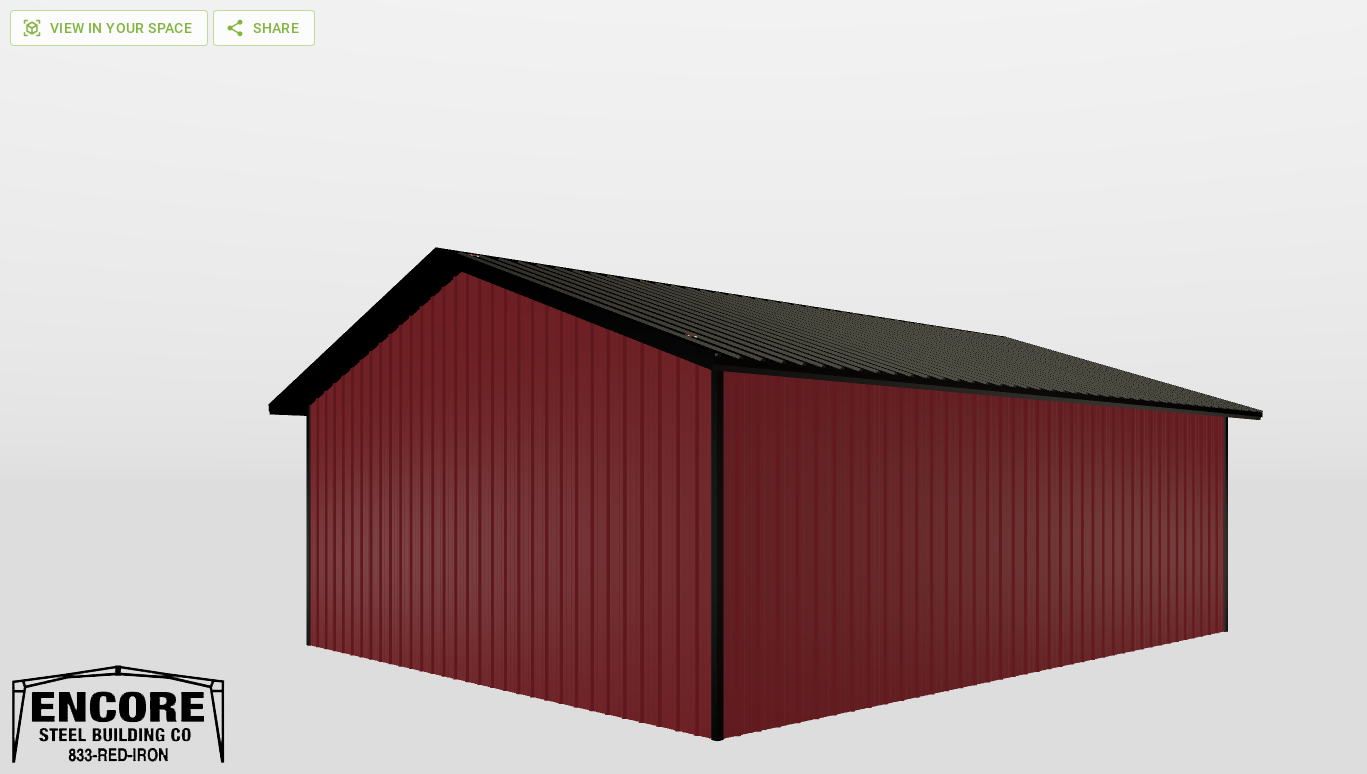 Perspective View Gable 32'X40'X12-tall