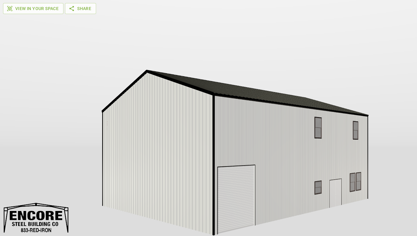 Perspective View Gable 44'X62'X24-tall