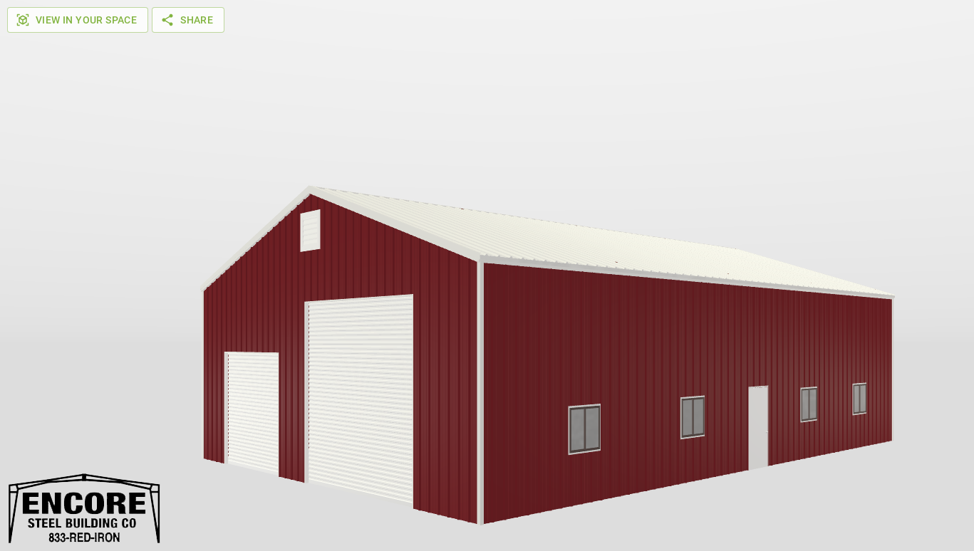 Perspective View Gable 40'X60'X15-tall