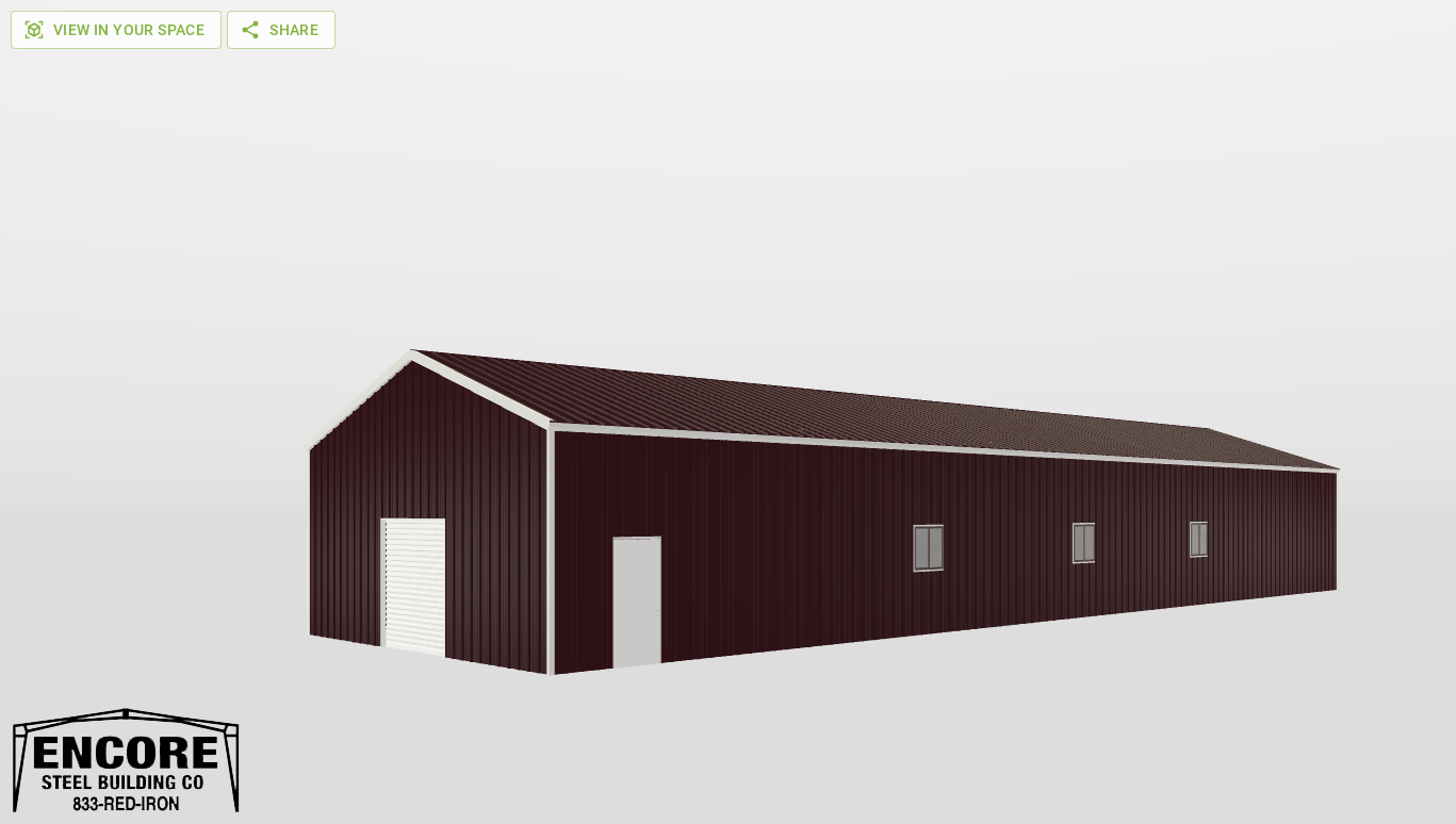 Perspective View Gable 30'X100'X12-tall
