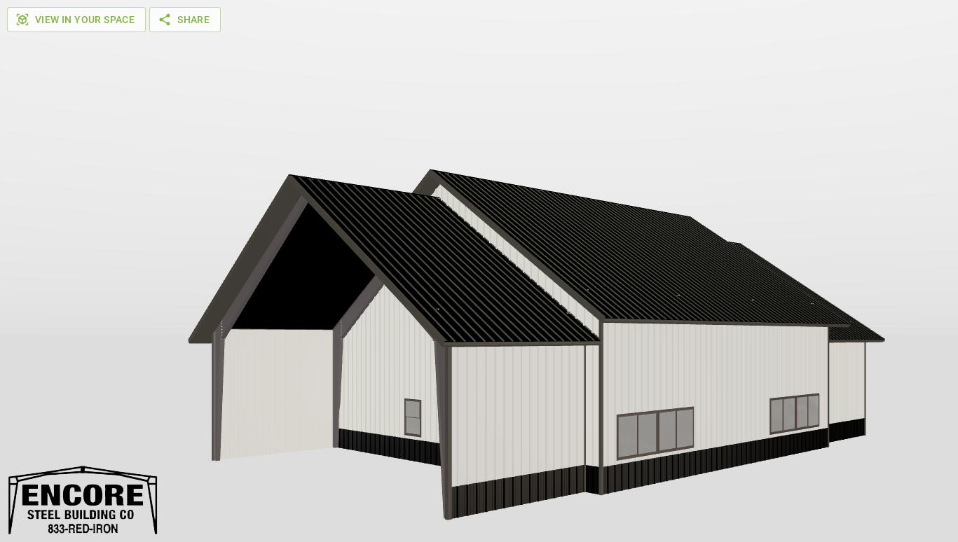 Perspective View Gable 45'X45'X16-tall