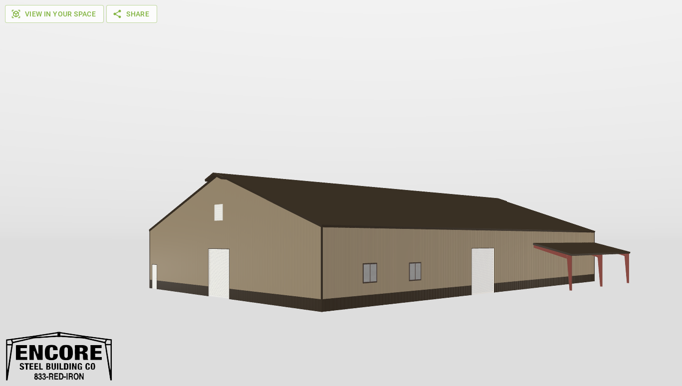 Perspective View Gable 80'X120'X16-tall