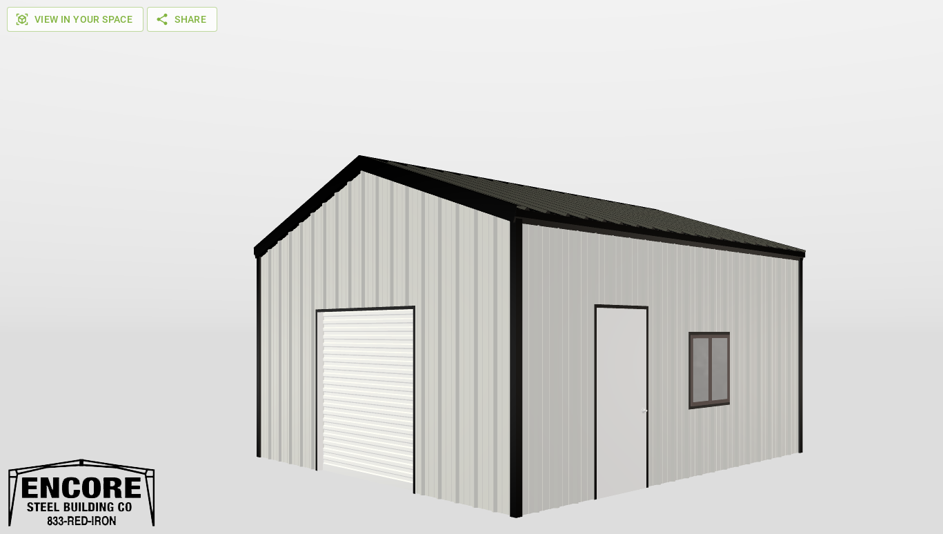 Perspective View Gable 18'X20'X9-tall