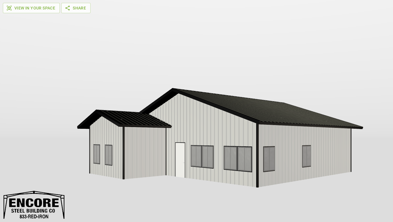 Perspective View Gable 40'X35'X10-tall