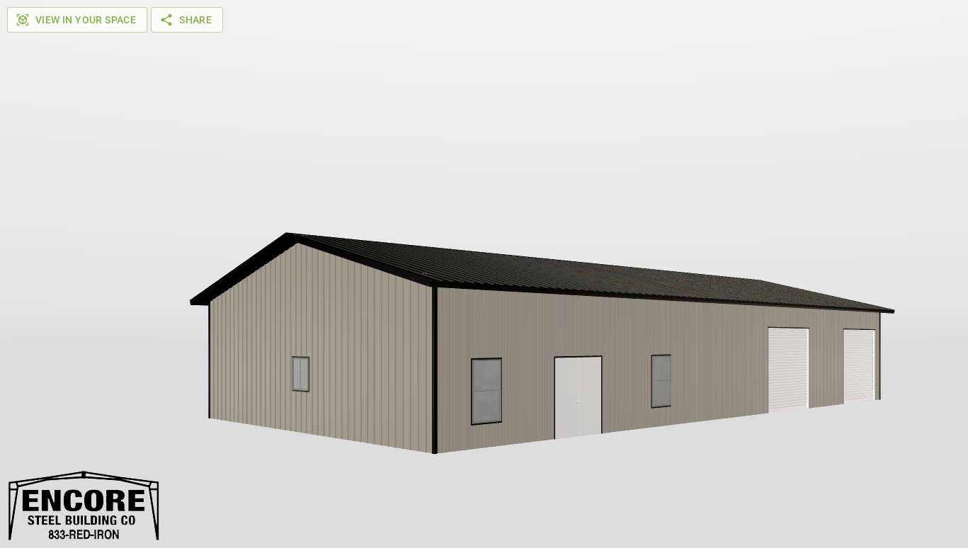 Perspective View Gable 40'X80'X12-tall