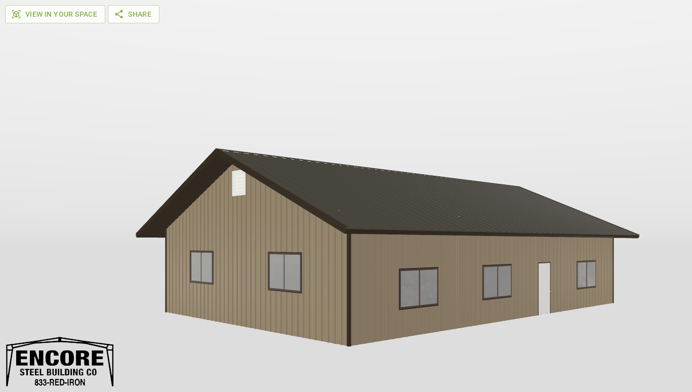 Perspective View Gable 39'X57'X11-tall