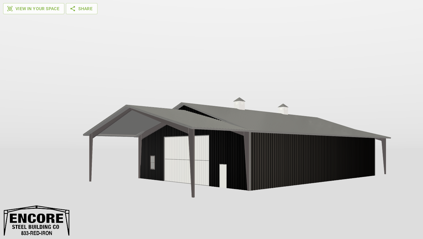 Perspective View Gable 60'X80'X16-tall