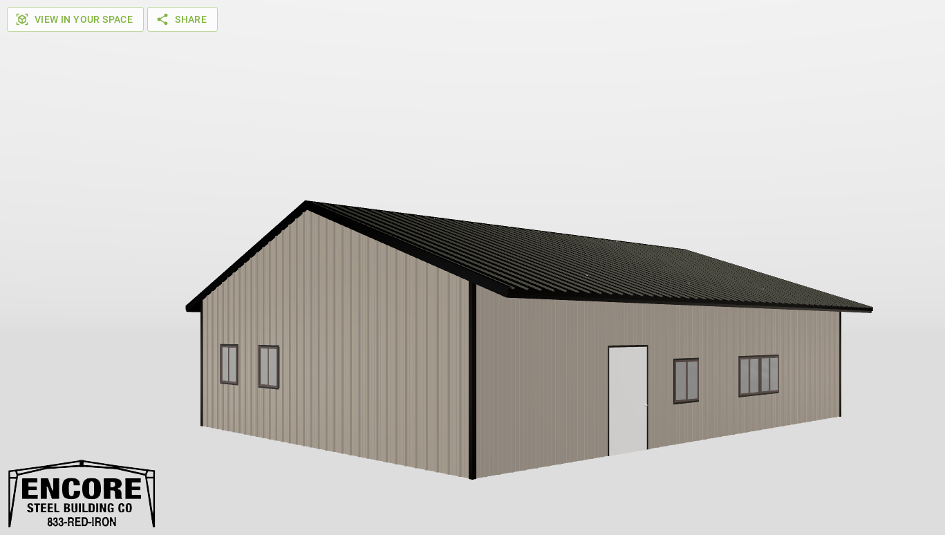 Perspective View Gable 35'X46'X10-tall