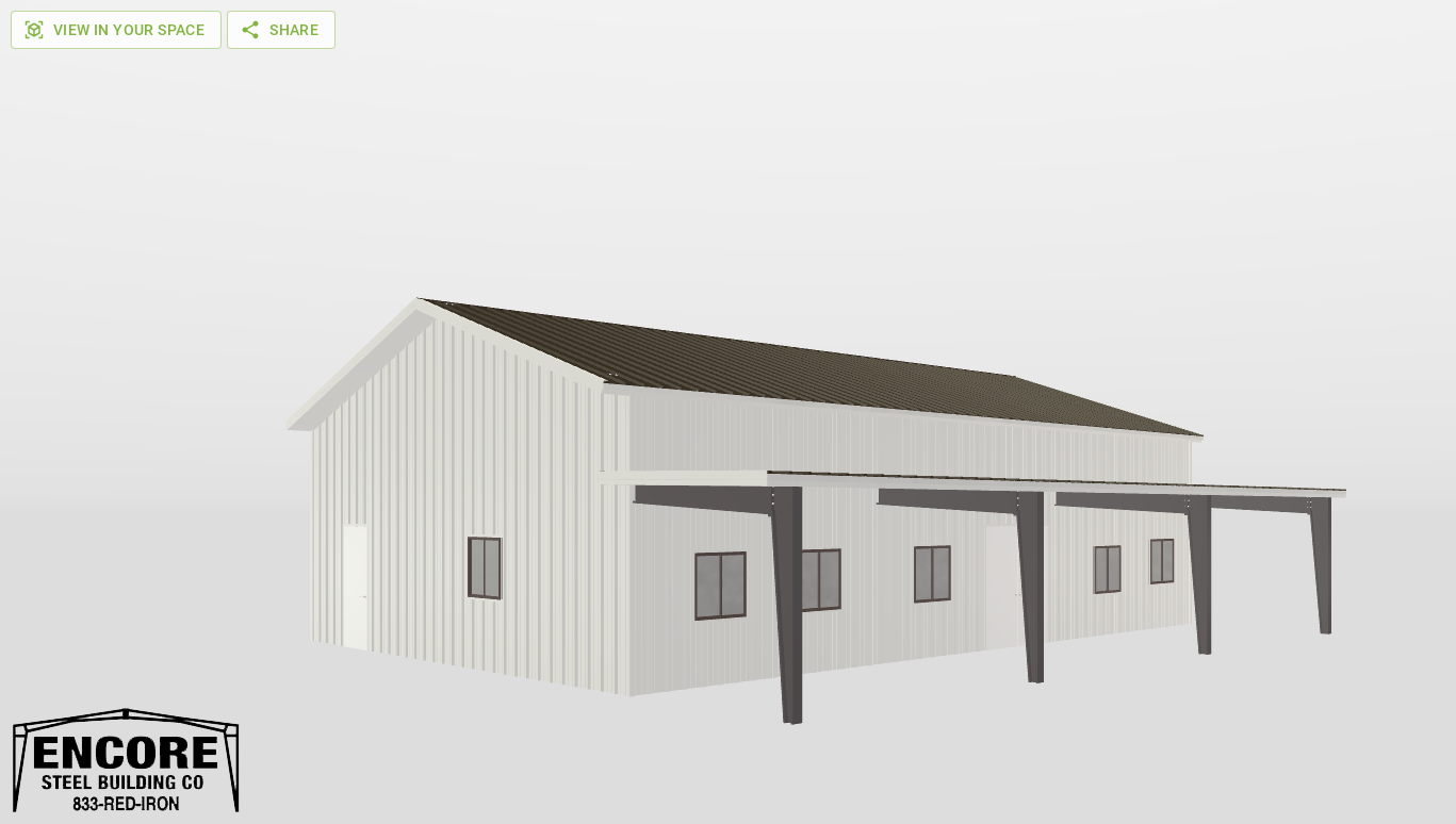 Perspective View Gable 32'X48'X12-tall