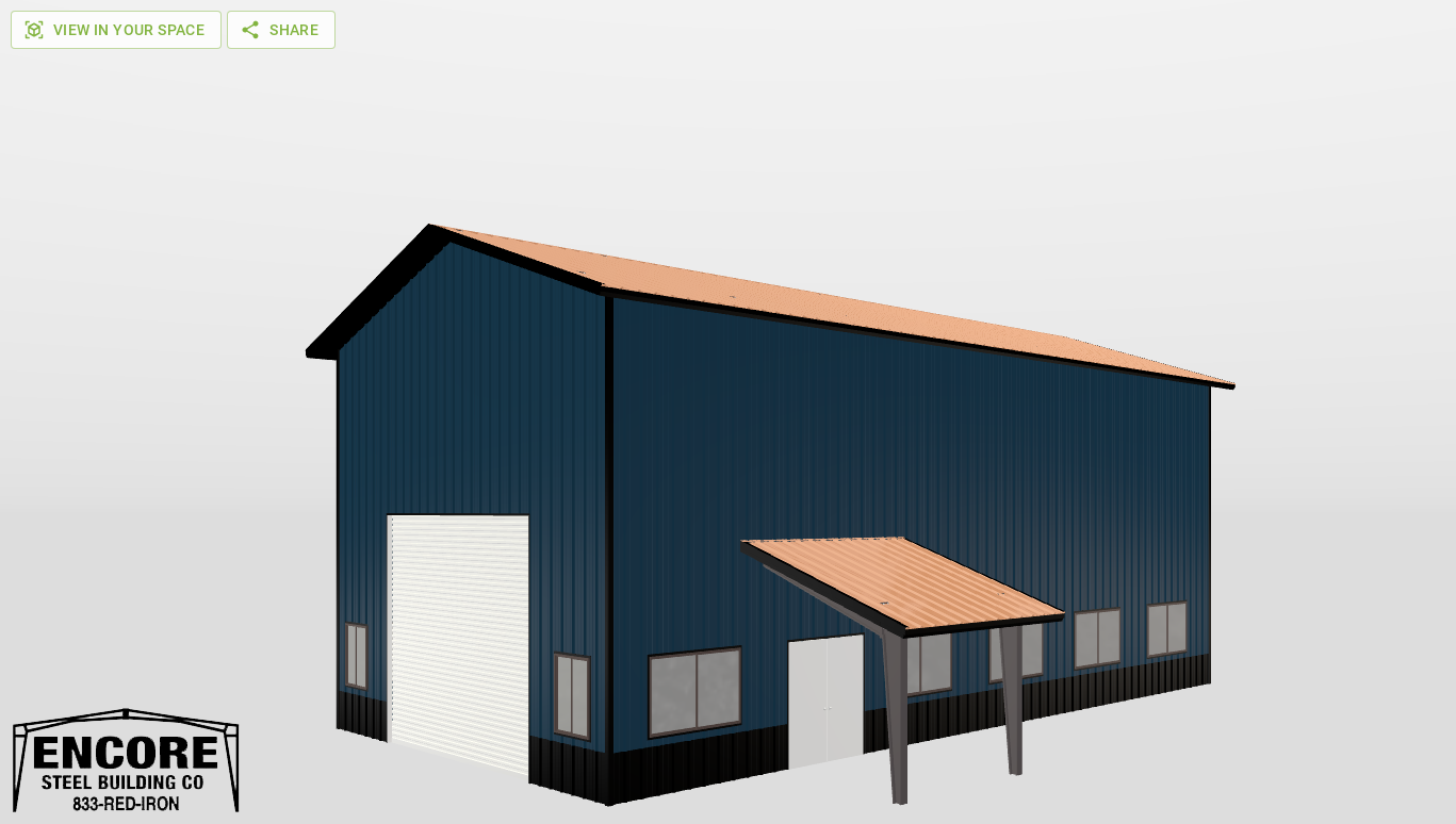 Perspective View Gable 30'X60'X24-tall