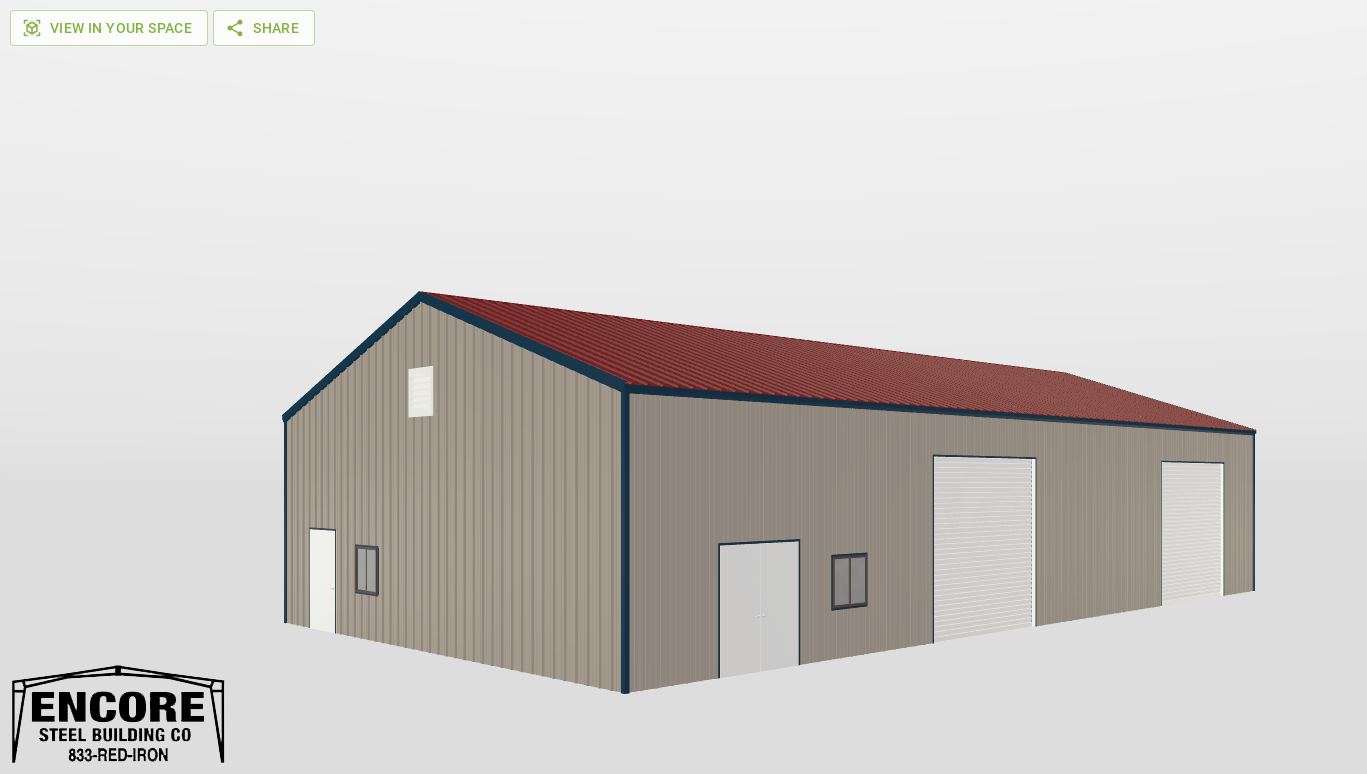 Perspective View Gable 40'X75'X14-tall