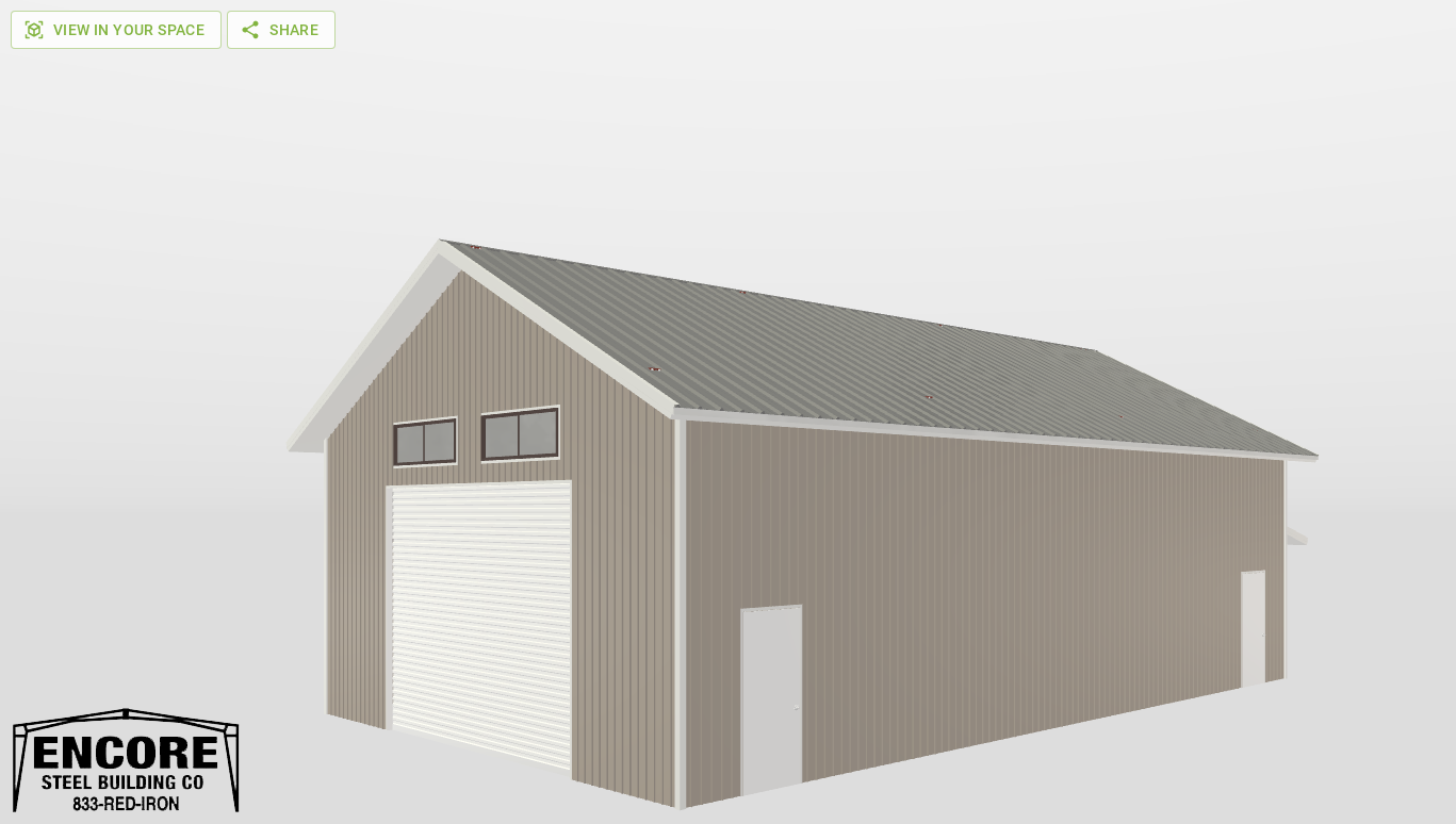 Perspective View Gable 30'X50'X14-tall