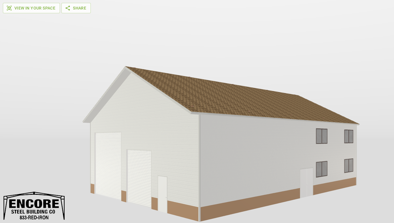 Perspective View Gable 44'X65'X18-tall