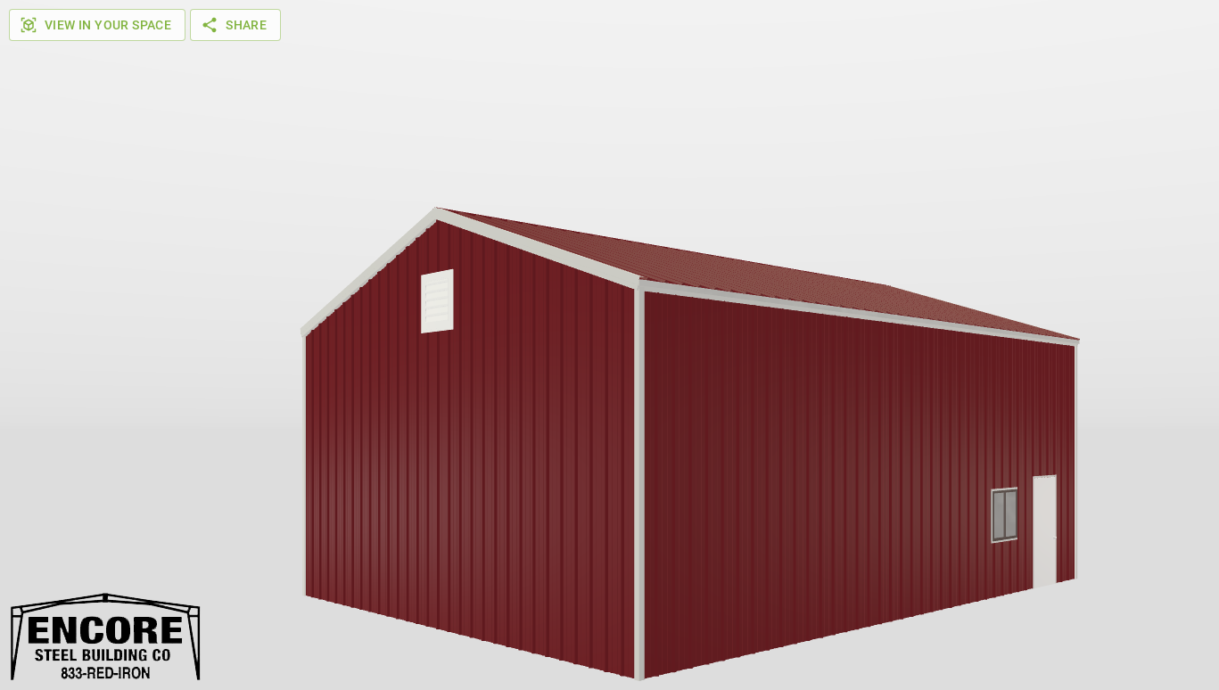 Perspective View Gable 30'X40'X15-tall