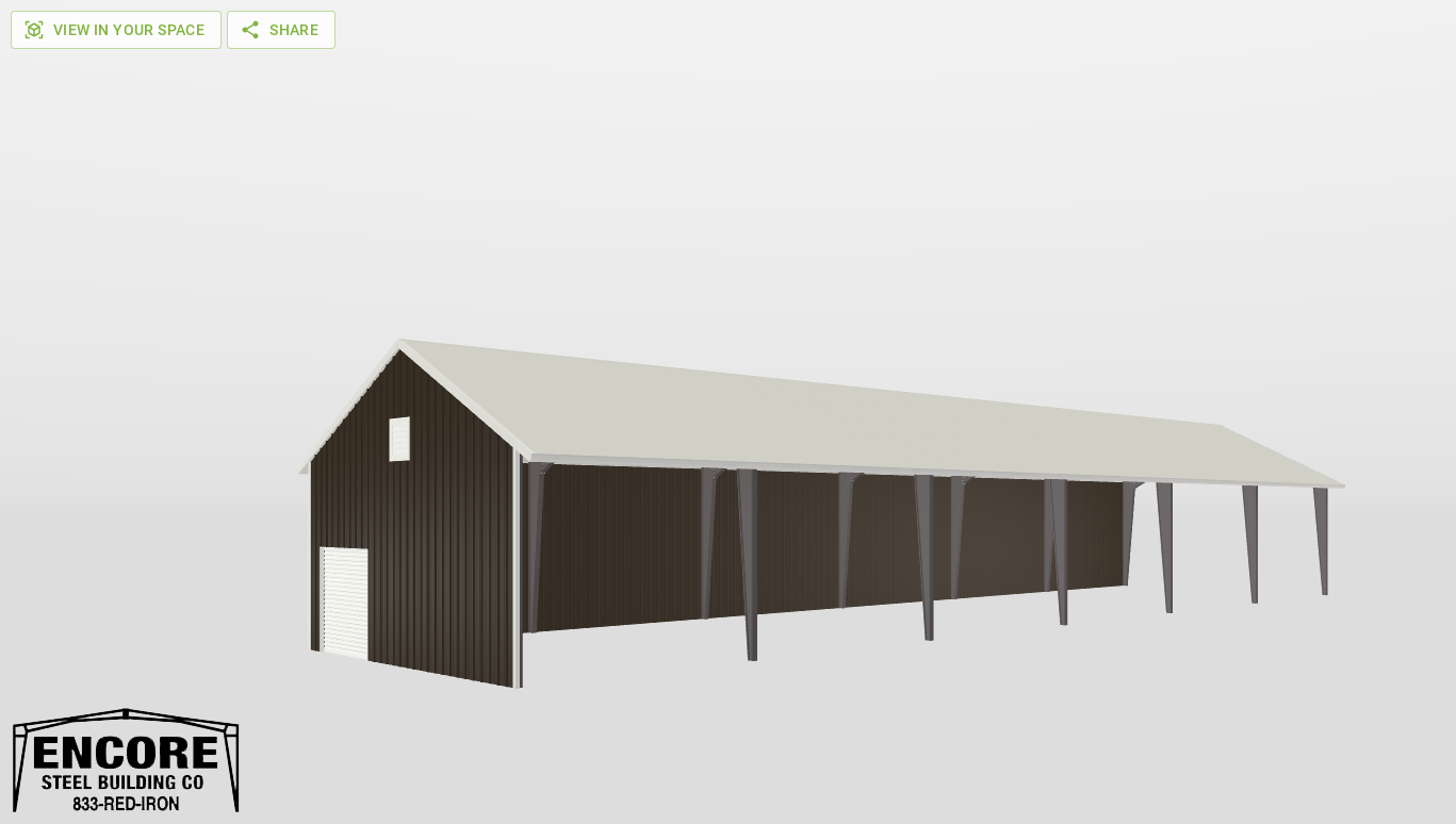 Perspective View Gable 30'X120'X14-tall