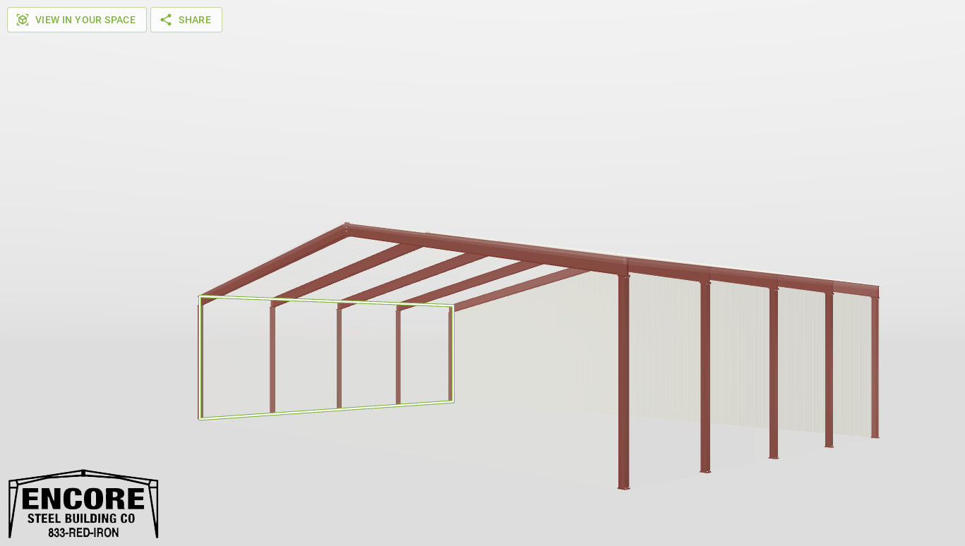 Frame Red Iron Gable Style Carport 68'X40'X14-tall
