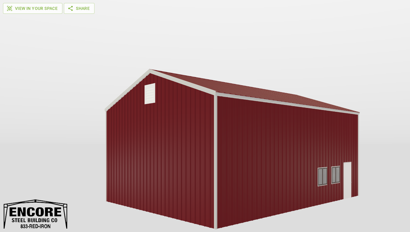 Perspective View Gable 30'X40'X16-tall
