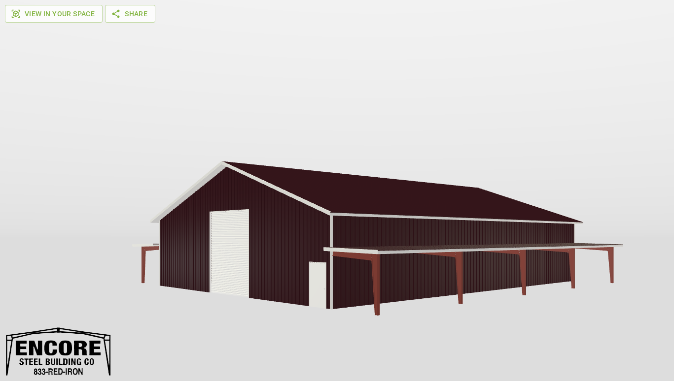 Perspective View Gable 60'X80'X14-tall