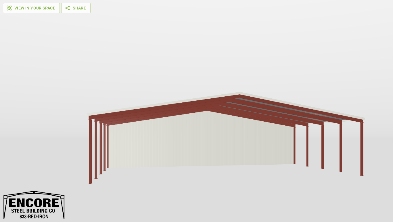 Right Red Iron Gable Style Carport 68'X40'X14-tall