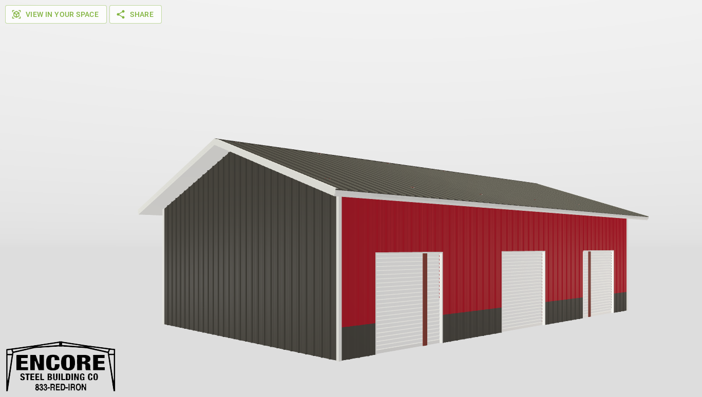 Perspective View Gable 30'X50'X12-tall
