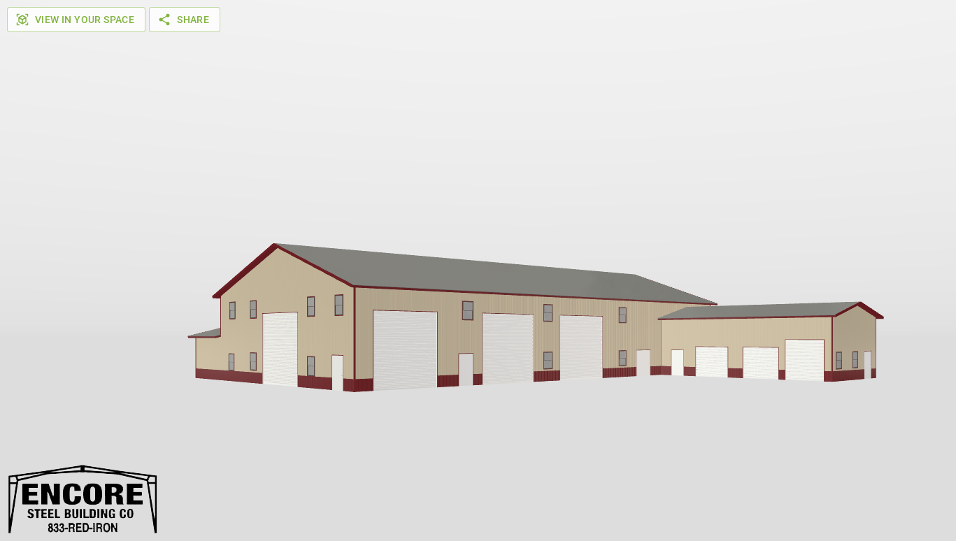 Perspective View Gable 60'X125'X20-tall
