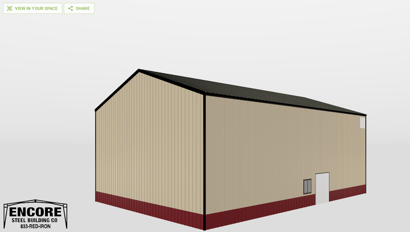 Perspective View Gable 40'X60'X21-tall